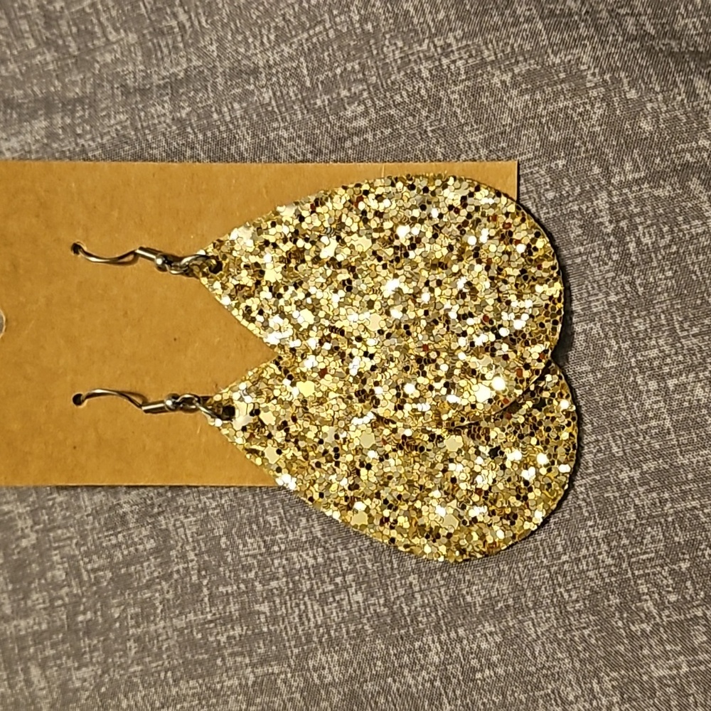 Gold glitter earrings